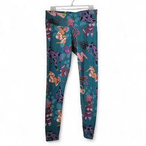 Pitaya Size M Teal Green with Abstract Ladies Graphic Yoga Leggings